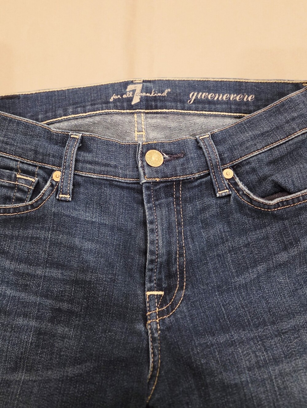 7 For All Mankind Gwenevere Skinny Jeans 26 Dark Wash Stretch Denim
